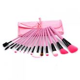 kit com 15 pinceis ismine - rosa