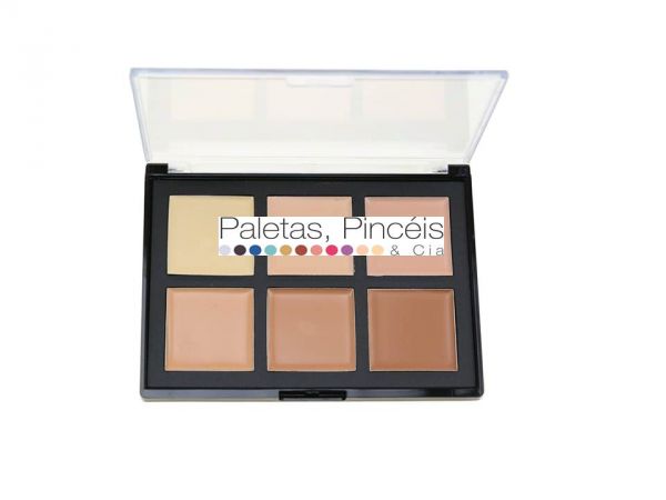 Paleta 6 cores iluminadores e contornos -cremoso